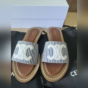 Celine Triomphe Slide Sandals